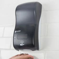 San Jamar SHF900TBK Rely Pearl Black Hybrid Touchless Foam Soap Dispenser - 5 1/2" X 4" X 12"
