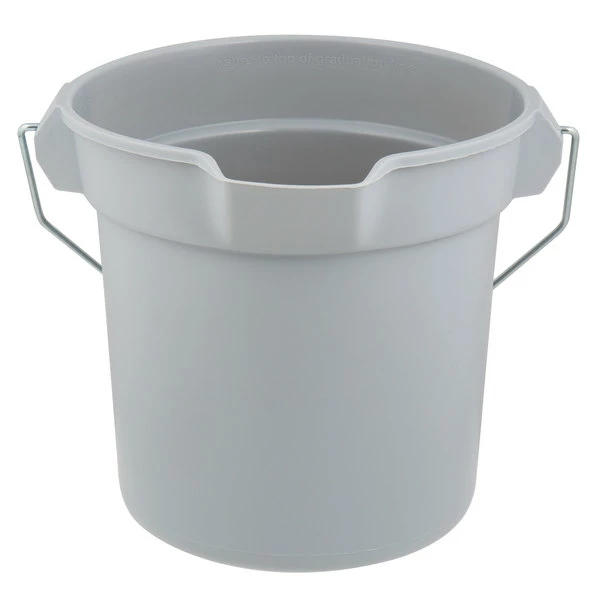 Rubbermaid FG296300GRAY BRUTE 10 Qt. Gray Round Bucket 2 Rubbermaid FG296300GRAY BRUTE 10 Qt. Gray Round Bucket - Image 2
