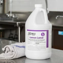 Noble Chemical 1 Gallon / 128 Oz. Lemon Lance Lemon Disinfectant & Detergent Cleaner - 4/Case