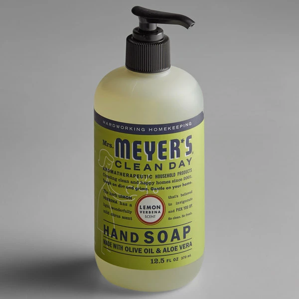 Mrs. Meyer's® Mrs. Meyer's Clean Day 651321 12.5 Oz. Lemon Verbena Scented Hand Soap With Pump - 6/Case 2 Mrs. Meyer's® Mrs. Meyer's Clean Day 651321 12.5 Oz. Lemon Verbena Scented Hand Soap With Pump - 6/Case - Image 2