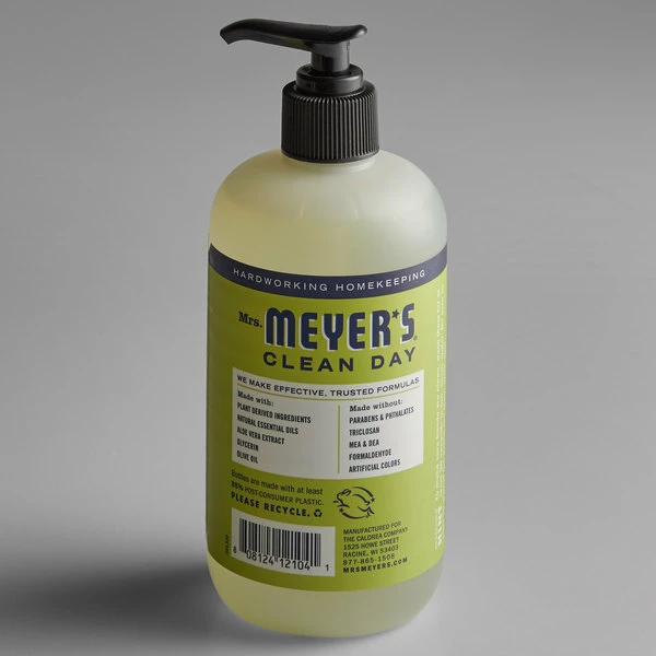Mrs. Meyer's® Mrs. Meyer's Clean Day 651321 12.5 Oz. Lemon Verbena Scented Hand Soap With Pump - 6/Case 3 Mrs. Meyer's® Mrs. Meyer's Clean Day 651321 12.5 Oz. Lemon Verbena Scented Hand Soap With Pump - 6/Case - Image 3
