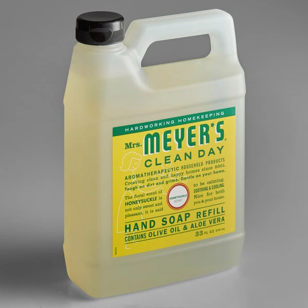 Mrs. Meyer's® Mrs. Meyer's Clean Day 666708 33 Oz. Honeysuckle Scented Hand Soap Refill - 6/Case 2 Mrs. Meyer's® Mrs. Meyer's Clean Day 666708 33 Oz. Honeysuckle Scented Hand Soap Refill - 6/Case - Image 2