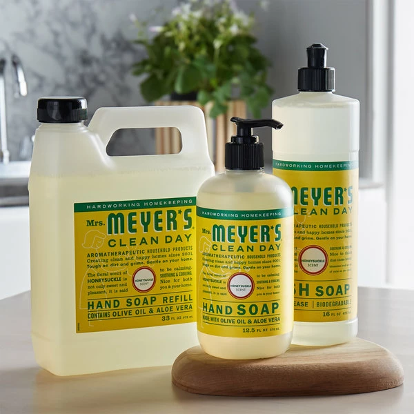 Mrs. Meyer's® Mrs. Meyer's Clean Day 666708 33 Oz. Honeysuckle Scented Hand Soap Refill - 6/Case 4 Mrs. Meyer's® Mrs. Meyer's Clean Day 666708 33 Oz. Honeysuckle Scented Hand Soap Refill - 6/Case - Image 4