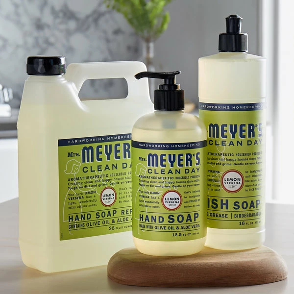Mrs. Meyer's® Mrs. Meyer's Clean Day 651321 12.5 Oz. Lemon Verbena Scented Hand Soap With Pump - 6/Case 4 Mrs. Meyer's® Mrs. Meyer's Clean Day 651321 12.5 Oz. Lemon Verbena Scented Hand Soap With Pump - 6/Case - Image 4