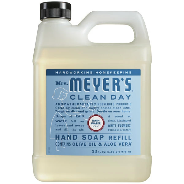 Mrs. Meyer's® Mrs. Meyer's Clean Day 308452 33 Oz. Rainwater Scented Hand Soap Refill - 6/Case 1 Mrs. Meyer's® Mrs. Meyer's Clean Day 308452 33 Oz. Rainwater Scented Hand Soap Refill - 6/Case
