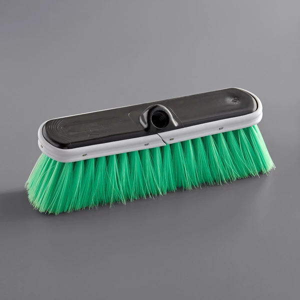 Carlisle 3646875 Flo Thru 10" Green Flagged Vehicle And Wall Cleaning Brush 2 Carlisle 3646875 Flo Thru 10" Green Flagged Vehicle And Wall Cleaning Brush - Image 2