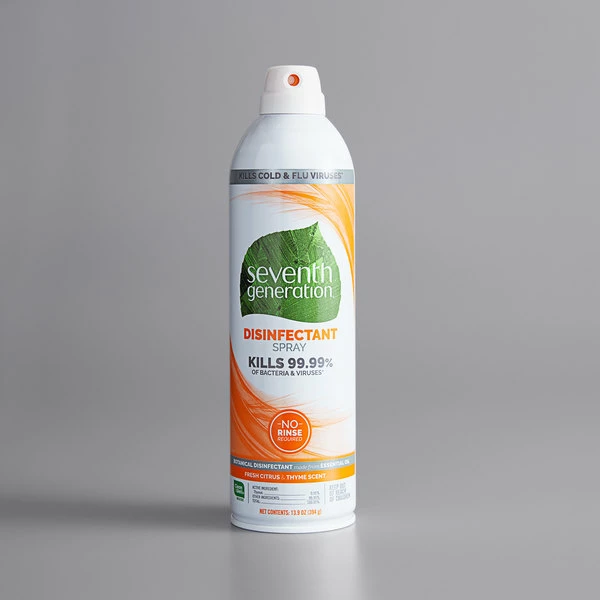 Seventh Generation 22980 13.9 Oz. Fresh Citrus And Thyme Disinfectant Spray - 8/Case 1 Seventh Generation 22980 13.9 Oz. Fresh Citrus And Thyme Disinfectant Spray - 8/Case