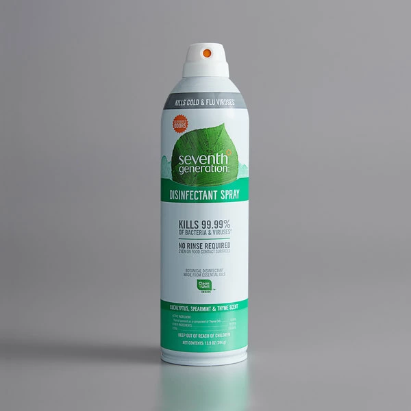 Seventh Generation 22981 13.9 Oz. Eucalyptus, Spearmint, And Thyme Disinfectant Spray - 8/Case 1 Seventh Generation 22981 13.9 Oz. Eucalyptus, Spearmint, And Thyme Disinfectant Spray - 8/Case