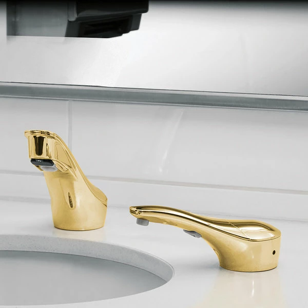 Bobrick B-850 Designer Series 34 Oz. Polished Brass Counter-Mounted Automatic Liquid Soap Dispenser 2 Bobrick B-850 Designer Series 34 Oz. Polished Brass Counter-Mounted Automatic Liquid Soap Dispenser - Image 2
