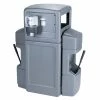 Commercial Zone 757103 Islander Series Aruba-6 42 Gallon Gray Rectangular Double-Sided Waste / Windshield Service Center With 2 Paper Towel Dispensers, 2 Squeegees, 2 Wash Stations, And 2 Glove Dispensers