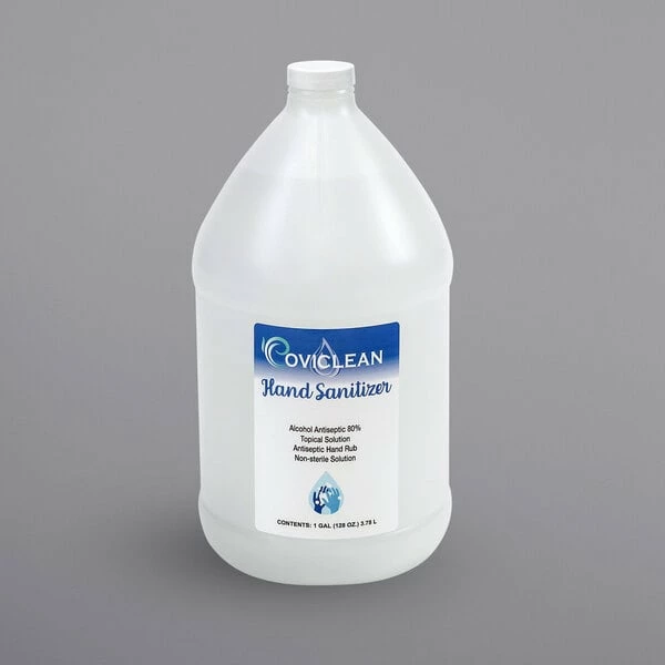 Covi Clean 80055 CoviSan 1 Gallon Jug Liquid Hand Sanitizer With Pump - 4/Case 1 Covi Clean 80055 CoviSan 1 Gallon Jug Liquid Hand Sanitizer With Pump - 4/Case