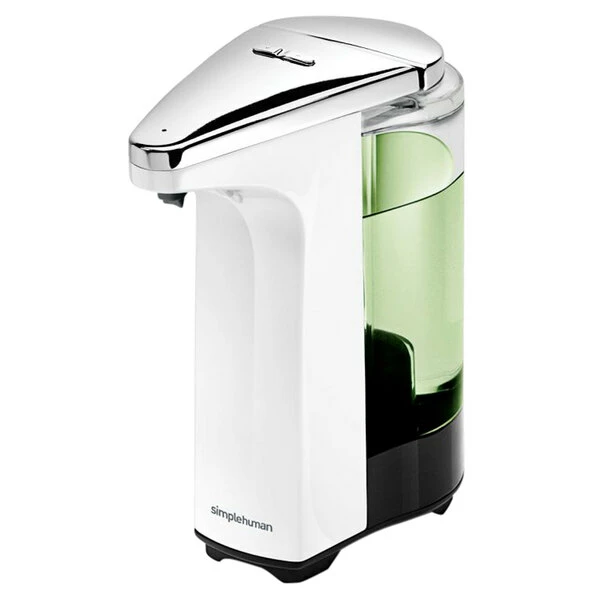 Simplehuman ST1018 8 Oz. White Plastic Soap / Sanitizer Dispenser With Touchless Sensor Pump 1 Simplehuman ST1018 8 Oz. White Plastic Soap / Sanitizer Dispenser With Touchless Sensor Pump