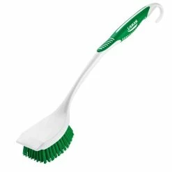 The Libman Company Libman 10 White Long Handle Scrub / Utility Brush With Scraper Edge - 6/Pack