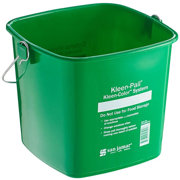 San Jamar KP196KCGN 6 Qt. Green Cleaning Kleen-Color Pail 2 San Jamar KP196KCGN 6 Qt. Green Cleaning Kleen-Color Pail - Image 2