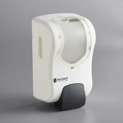 San Jamar SF970WHCL Summit Rely White Manual Foam Hand Soap And Sanitizer Dispenser - 5 3/16" X 4" X 8 7/8"