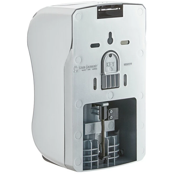 San Jamar S970SS Summit Rely Silver Manual Hand Soap, Sanitizer, And Lotion Dispenser - 5 3/16" X 4" X 8 7/8" 3 San Jamar S970SS Summit Rely Silver Manual Hand Soap, Sanitizer, And Lotion Dispenser - 5 3/16" X 4" X 8 7/8" - Image 3