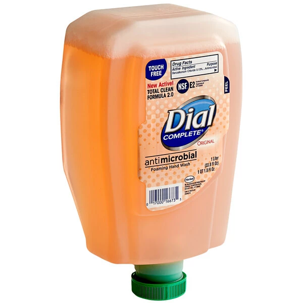 Dial® Dial DIA16674 Complete Original Antibacterial 1 Liter Foaming Hand Wash FIT Universal Touch-Free Refill - 3/Case 2 Dial® Dial DIA16674 Complete Original Antibacterial 1 Liter Foaming Hand Wash FIT Universal Touch-Free Refill - 3/Case - Image 2