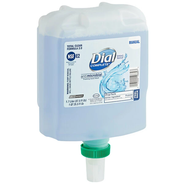 Dial® Dial DIA19690 Complete 1700 Universal Manual 1.7 Liter Spring Water Antibacterial Foaming Hand Soap Refill - 3/Case 2 Dial® Dial DIA19690 Complete 1700 Universal Manual 1.7 Liter Spring Water Antibacterial Foaming Hand Soap Refill - 3/Case - Image 2