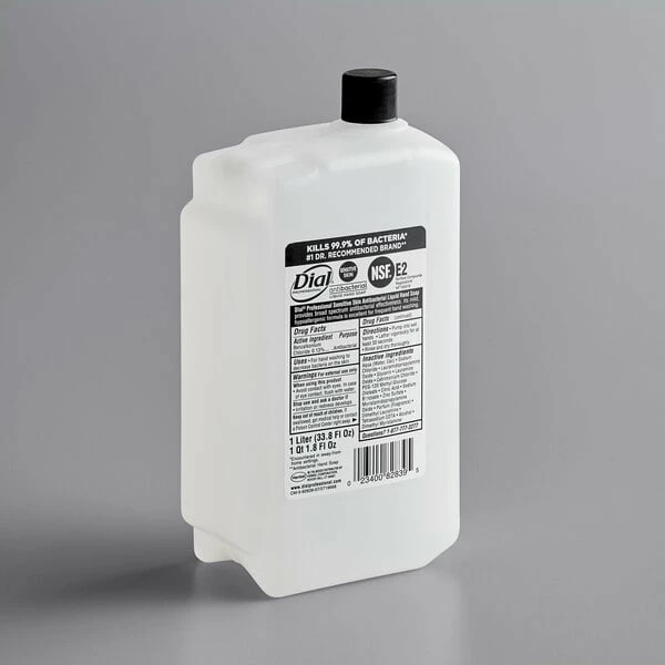 Dial® Dial DIA82839 1 Liter Sensitive Skin Antibacterial Liquid Hand Soap Refill - 8/Case 2 Dial® Dial DIA82839 1 Liter Sensitive Skin Antibacterial Liquid Hand Soap Refill - 8/Case - Image 2