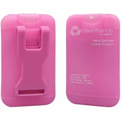 Cleanint, LLC Cleanint Cleanhands CH02RET-PNK Pink Clip-On Hand Sanitizer Dispenser - 2/Pack