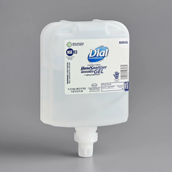 Dial® Dial DIA19708 1700 Universal Manual 1.2 Liter Antibacterial Gel Hand Sanitizer Refill 2 Dial® Dial DIA19708 1700 Universal Manual 1.2 Liter Antibacterial Gel Hand Sanitizer Refill - Image 2