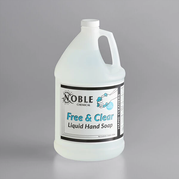Noble Chemical 1 Gallon / 128 Oz. Free & Clear Liquid Hand Soap 2 Noble Chemical 1 Gallon / 128 Oz. Free & Clear Liquid Hand Soap - Image 2