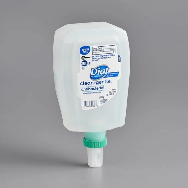 Dial® Dial DIA32106 Clean And Gentle FIT Universal Touch-Free 1 Liter Antibacterial Foaming Hand Wash Refill 2 Dial® Dial DIA32106 Clean And Gentle FIT Universal Touch-Free 1 Liter Antibacterial Foaming Hand Wash Refill - Image 2