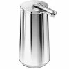Simplehuman ST1063 10 Oz. Polished Stainless Steel Foam Sensor Pump With Refillable Cartridge And Sample Pouch