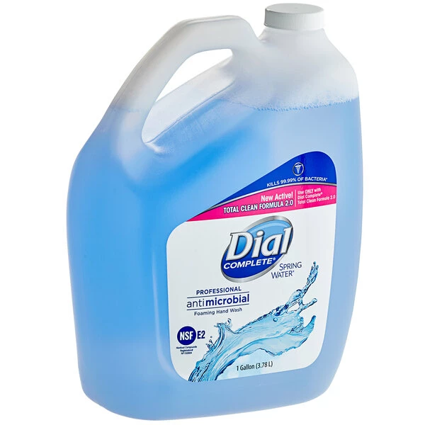 Dial® Dial DIA15922 Complete Antibacterial 1 Gallon Spring Water Foaming Hand Wash Refill - 4/Case 2 Dial® Dial DIA15922 Complete Antibacterial 1 Gallon Spring Water Foaming Hand Wash Refill - 4/Case - Image 2