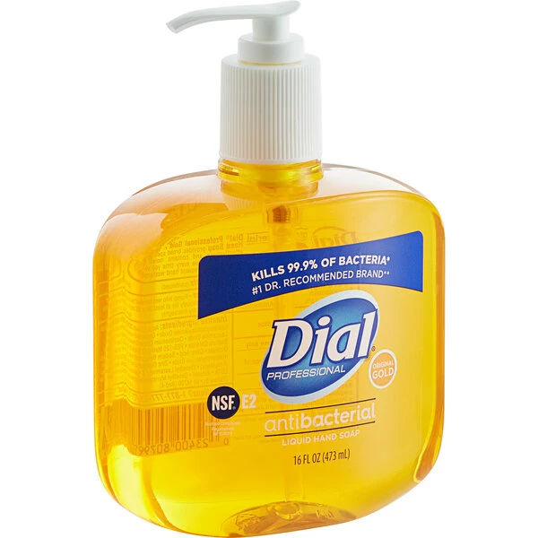 Dial® Dial DIA80790 Professional Gold 16 Oz. Antibacterial Liquid Hand Soap - 12/Case 2 Dial® Dial DIA80790 Professional Gold 16 Oz. Antibacterial Liquid Hand Soap - 12/Case - Image 2