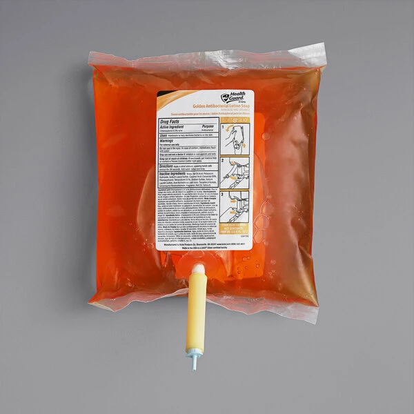 Kutol 6027 Health Guard 1000 ML Boxless Bag-In-Box Golden Antibacterial Hand Soap - 10/Case 2 Kutol 6027 Health Guard 1000 ML Boxless Bag-In-Box Golden Antibacterial Hand Soap - 10/Case - Image 2