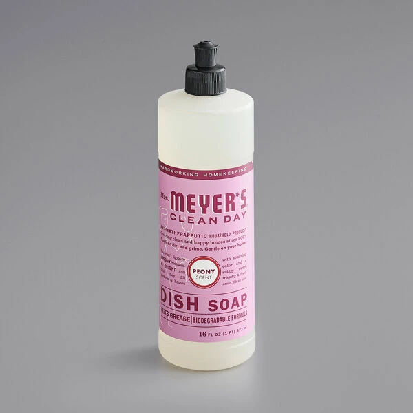 Mrs. Meyer's® Mrs. Meyer's Clean Day 347646 16 Oz. Peony Scented Dish Soap - 6/Case 2 Mrs. Meyer's® Mrs. Meyer's Clean Day 347646 16 Oz. Peony Scented Dish Soap - 6/Case - Image 2