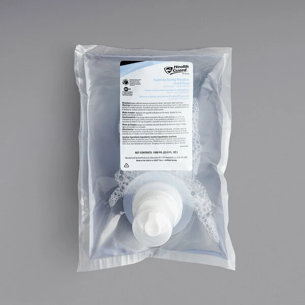 Kutol 63141 Health Guard 1000 ML Spring Meadow Green Certified Hand Soap Bag - 6/Case 2 Kutol 63141 Health Guard 1000 ML Spring Meadow Green Certified Hand Soap Bag - 6/Case - Image 2