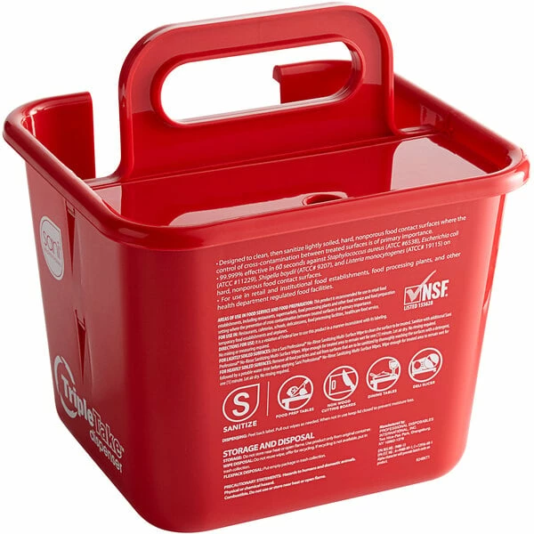 Sani Professional 924BKT1 Red Triple Take Dispenser 2 Sani Professional 924BKT1 Red Triple Take Dispenser - Image 2