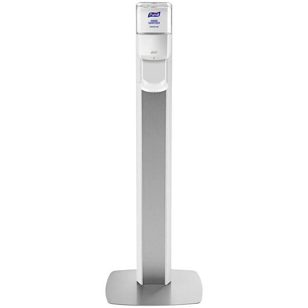 Purell® 7306-DS-SLV Messenger™ ES6 1200 ML White Automatic Hand Sanitizer Dispenser With Silver Panel Floor Stand 1 Purell® 7306-DS-SLV Messenger™ ES6 1200 ML White Automatic Hand Sanitizer Dispenser With Silver Panel Floor Stand
