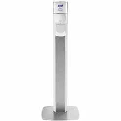 Purell® 7308-DS-SLV Messenger ES8 1200 ML White Automatic Hand Sanitizer Dispenser With Silver Panel Floor Stand