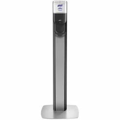Purell® 7318-DS-SLV Messenger ES8 1200 ML Black Automatic Hand Sanitizer Dispenser With Graphite Panel Floor Stand