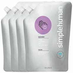 Simplehuman CT1086 32 Fl. Oz. Lavender Scented Gel Hand Sanitizer Refill Pouch - 4/Case