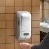 San Jamar SH970SS Summit Rely Silver Hybrid Automatic Hand Soap, Sanitizer, And Lotion Dispenser - 5 1/2" X 4" X 12"