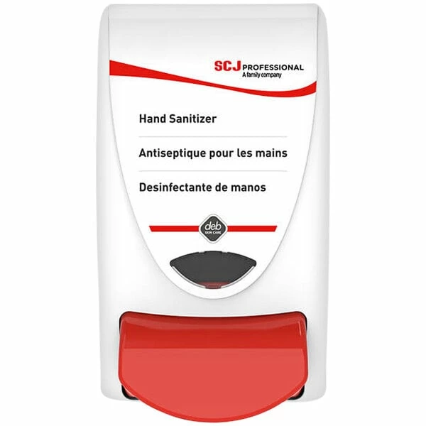 SC Johnson Professional Sanitize SAN1LDS 1 Liter White And Red Foaming Hand Sanitizer Dispenser - 15/Case 1 SC Johnson Professional Sanitize SAN1LDS 1 Liter White And Red Foaming Hand Sanitizer Dispenser - 15/Case