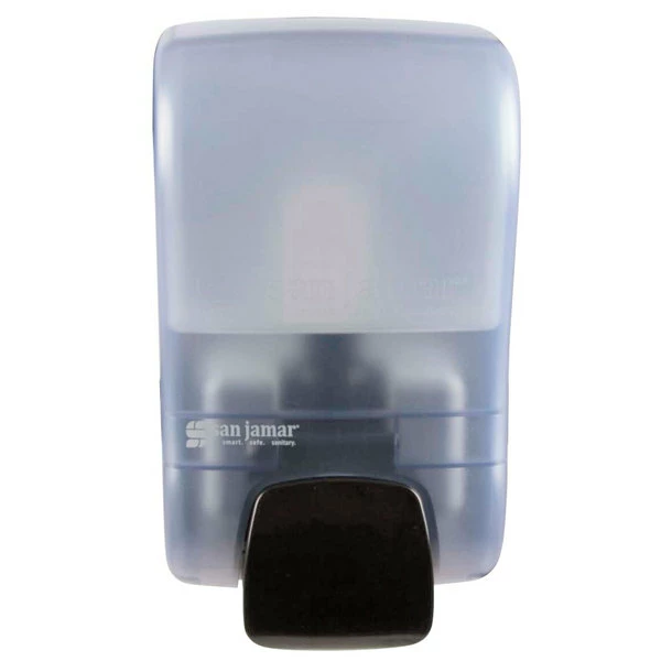 San Jamar S900TBL Rely Arctic Blue Manual Soap, Sanitizer, And Lotion Dispenser - 5" X 4" X 8 1/2" 1 San Jamar S900TBL Rely Arctic Blue Manual Soap, Sanitizer, And Lotion Dispenser - 5" X 4" X 8 1/2"