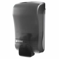 San Jamar S1300TBK Rely Pearl Black Manual Soap, Sanitizer, And Lotion Dispenser - 5" X 4" X 10"