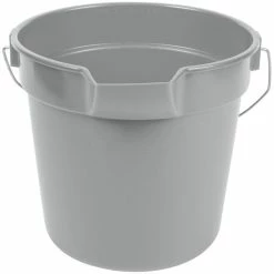 Continental 8110GY Huskee 10 Qt. Gray Round Utility Bucket