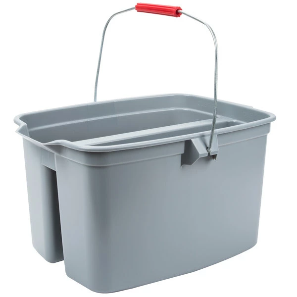Rubbermaid FG262888GRAY 19 Qt. Divided Gray Bucket 2 Rubbermaid FG262888GRAY 19 Qt. Divided Gray Bucket - Image 2