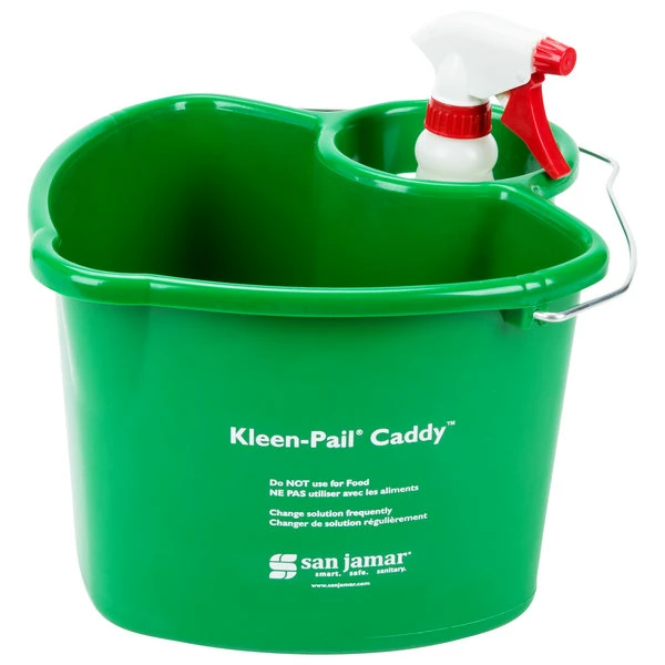 San Jamar KP500 Kleen-Pail Cleaning Caddy With Pail And Spray Bottle 2 San Jamar KP500 Kleen-Pail Cleaning Caddy With Pail And Spray Bottle - Image 2