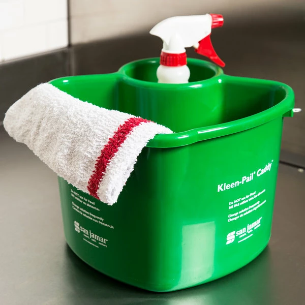 San Jamar KP500 Kleen-Pail Cleaning Caddy With Pail And Spray Bottle 1 San Jamar KP500 Kleen-Pail Cleaning Caddy With Pail And Spray Bottle