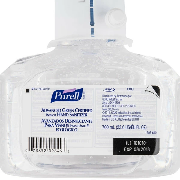 Purell® 1303-03 LTX Advanced Green Certified 700 ML Gel Instant Hand Sanitizer 5 Purell® 1303-03 LTX Advanced Green Certified 700 ML Gel Instant Hand Sanitizer - Image 5