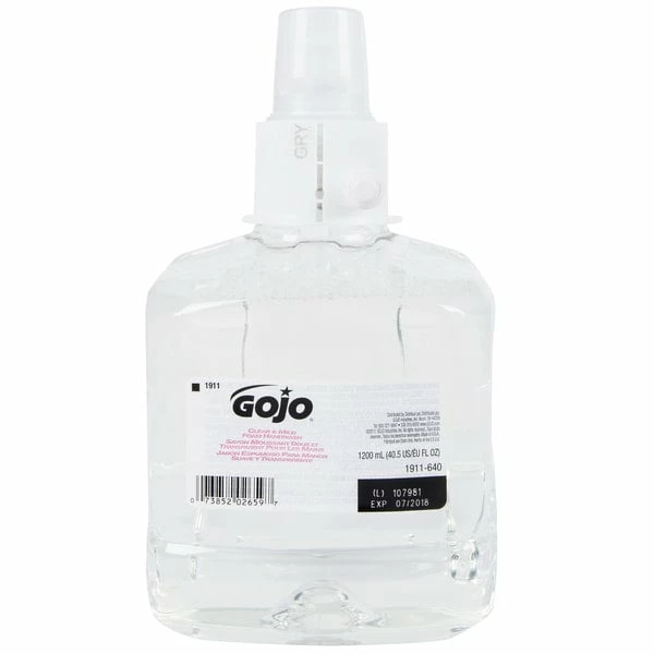 GOJO® 1911-02 LTX Clear & Mild 1200 ML Fragrance Free Foaming Hand Soap - 2/Case 2 GOJO® 1911-02 LTX Clear & Mild 1200 ML Fragrance Free Foaming Hand Soap - 2/Case - Image 2