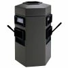 Commercial Zone 755424 35 Gallon Islander Series Gray Bermuda 2 Hexagonal Waste Container With 2 Paper Towel Dispensers And 2 Windshield Wash Stations