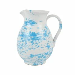Vietri Amalfitana Aqua Splatter Pitcher